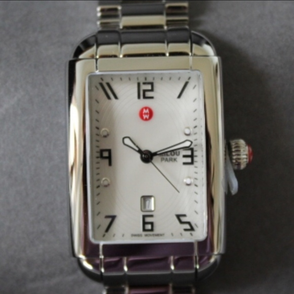 MICHELE MILOU PARK MOTHER-OF-PEARL SILVER WATCH